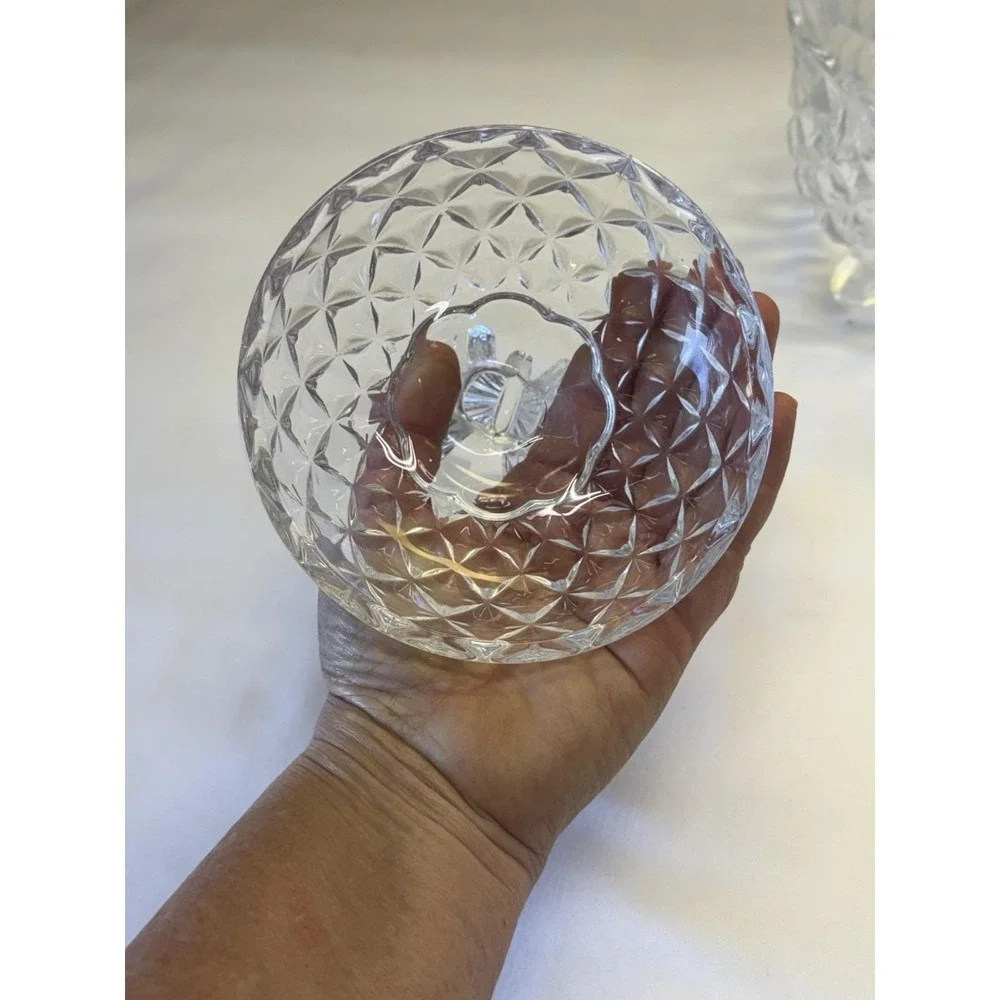 Vtg Bohemia Crystal Butterfly Covered Candy / Trinket Dish 3 Footed